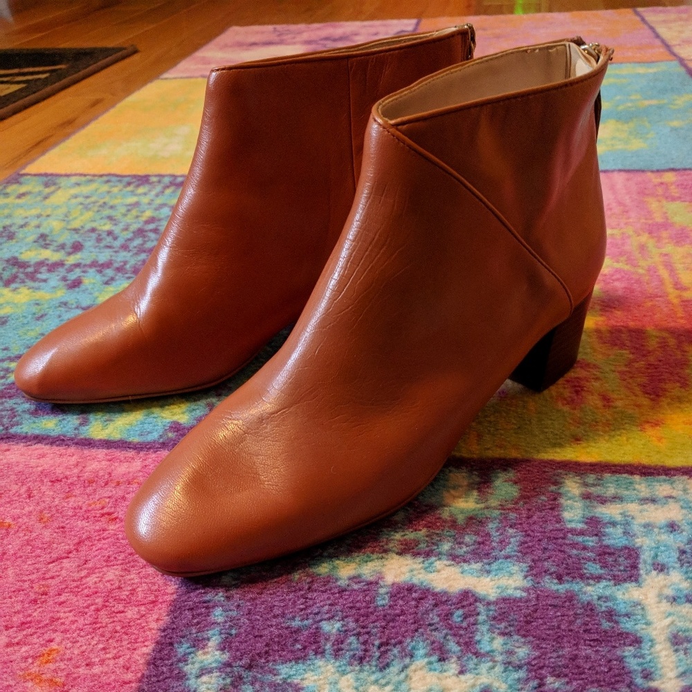 Nine West brown leather booties 7M